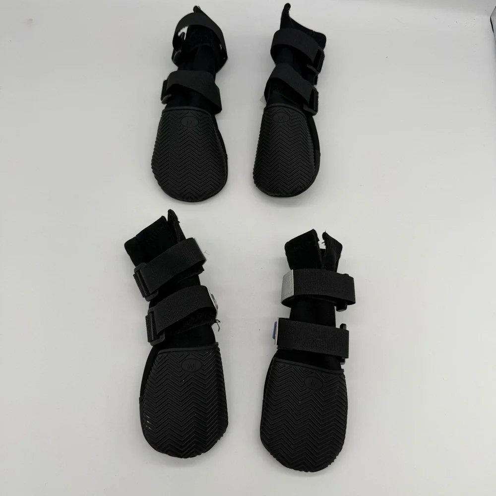Bark Brite All Weather Neoprene Dog Boots Black Size Medium Set‎ of 4 Reflective